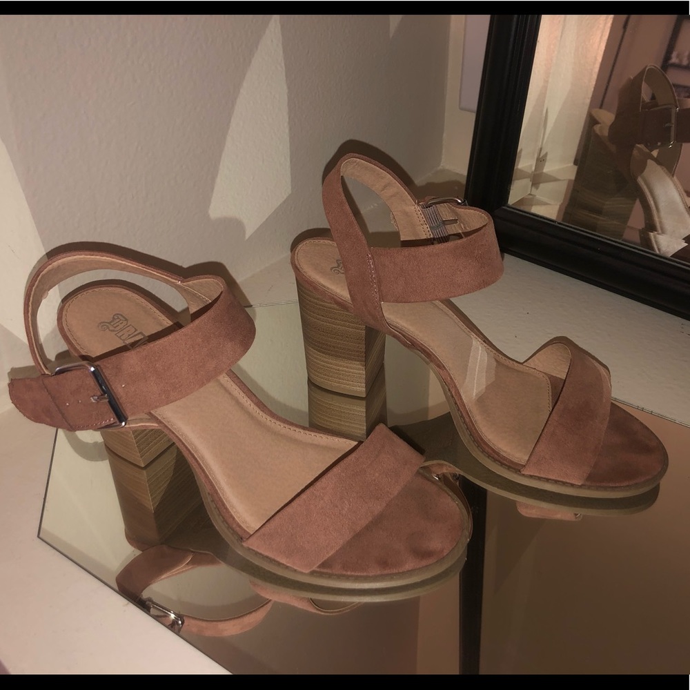 Suede block heels